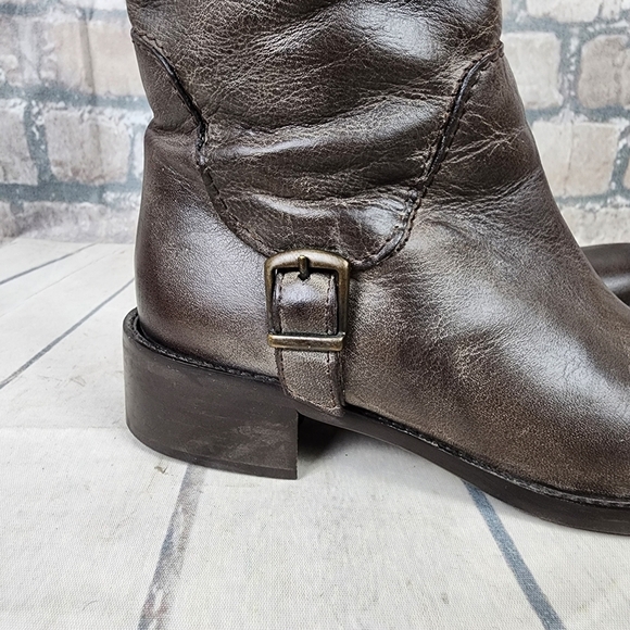 Vintage Tall Fashion Riding Boots Dark Taupe Brown Size 38=7.5 Prep Preppy - Picture 5 of 16
